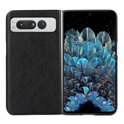 For Google Pixel Fold Two-color Litchi Texture PU Phone Case(Black) by buy2fix