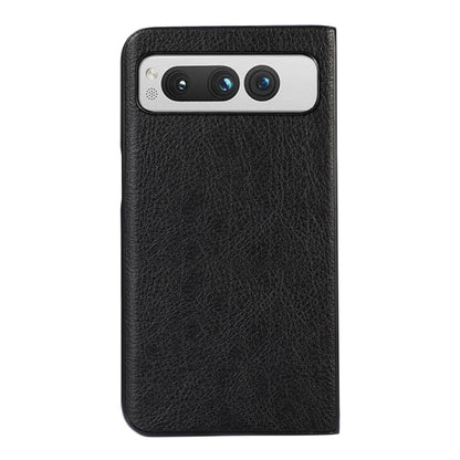 For Google Pixel Fold Two-color Litchi Texture PU Phone Case(Black) by buy2fix
