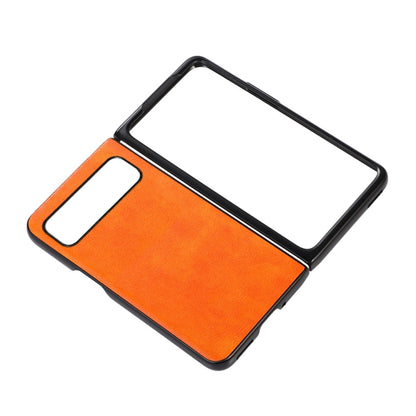 For Google Pixel Fold Two-color Litchi Texture PU Phone Case(Orange) by buy2fix