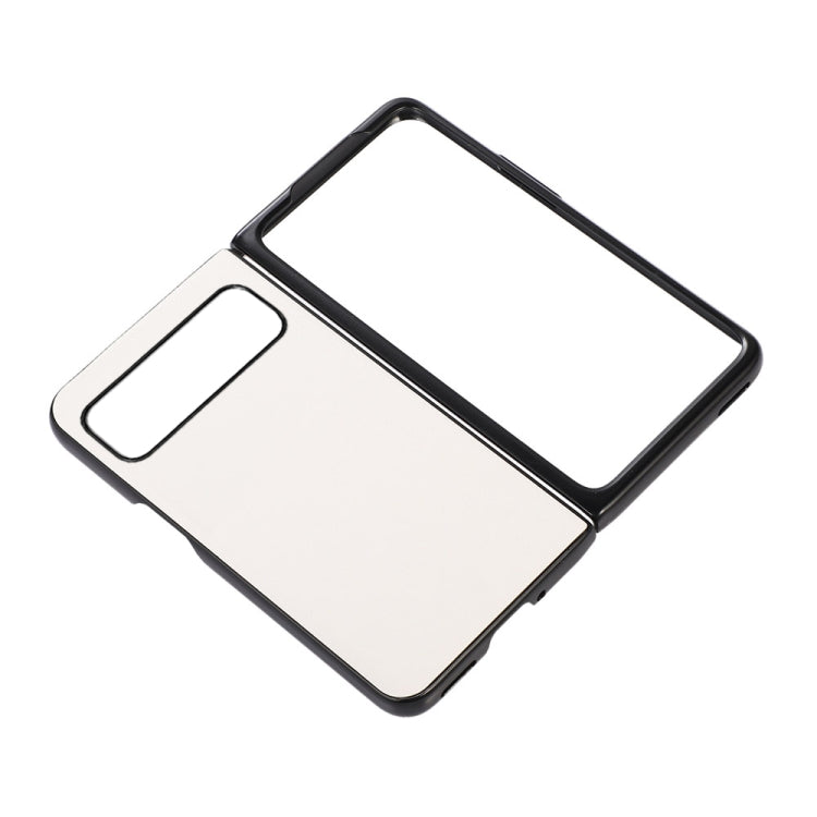 For Google Pixel Fold Two-color Litchi Texture PU Phone Case(White) by buy2fix