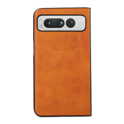 For Google Pixel Fold Two-color Calf Texture Shockproof Phone Case(Brown) by buy2fix