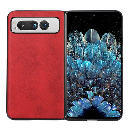 For Google Pixel Fold Two-color Calf Texture Shockproof Phone Case(Red) by buy2fix