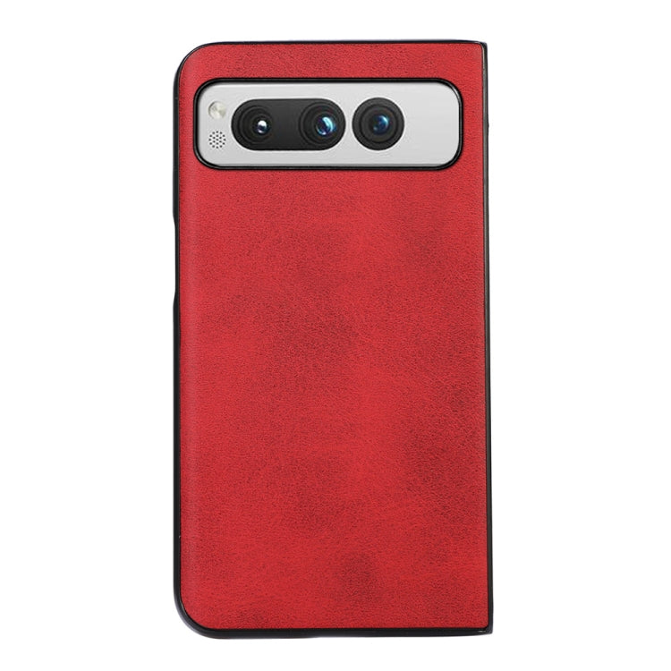 For Google Pixel Fold Two-color Calf Texture Shockproof Phone Case(Red) by buy2fix