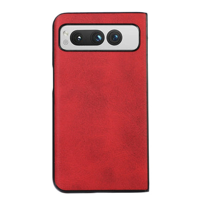 For Google Pixel Fold Two-color Calf Texture Shockproof Phone Case(Red) by buy2fix