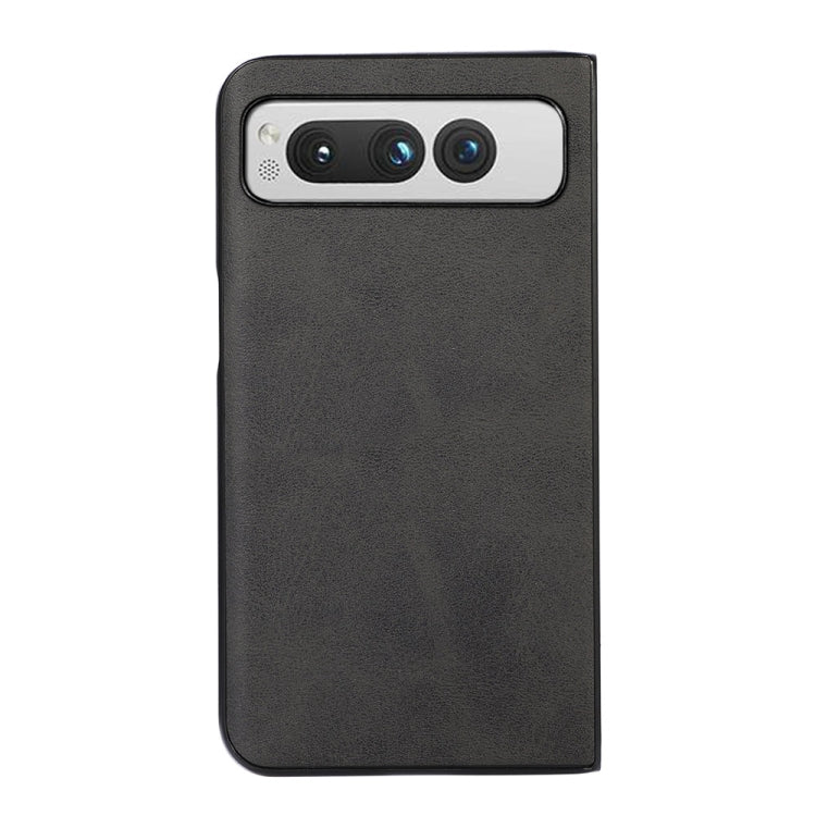 For Google Pixel Fold Two-color Calf Texture Shockproof Phone Case(Black) by buy2fix