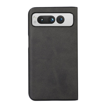 For Google Pixel Fold Two-color Calf Texture Shockproof Phone Case(Black) by buy2fix
