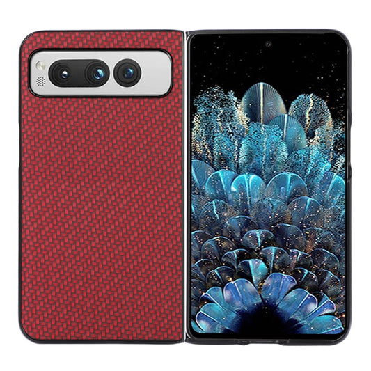 For Google Pixel Fold Carbon Fiber Texture Shockproof Phone Case(Red) by buy2fix