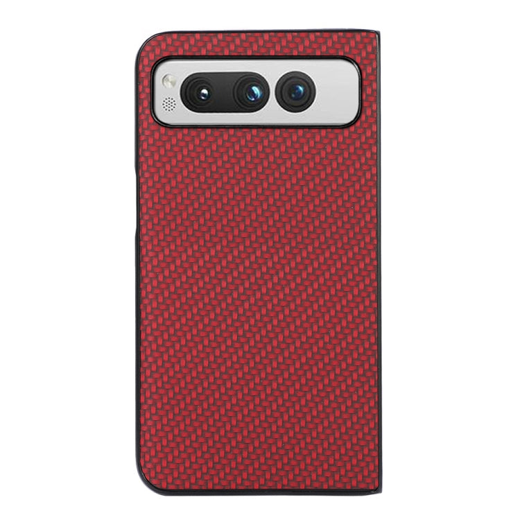For Google Pixel Fold Carbon Fiber Texture Shockproof Phone Case(Red) by buy2fix