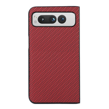 For Google Pixel Fold Carbon Fiber Texture Shockproof Phone Case(Red) by buy2fix