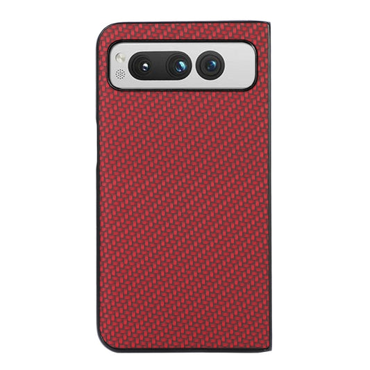 For Google Pixel Fold Carbon Fiber Texture Shockproof Phone Case(Red) by buy2fix