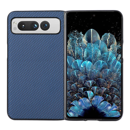 For Google Pixel Fold Carbon Fiber Texture Shockproof Phone Case(Blue) by buy2fix