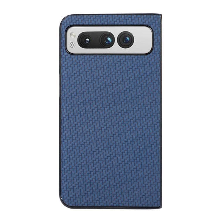 For Google Pixel Fold Carbon Fiber Texture Shockproof Phone Case(Blue) by buy2fix