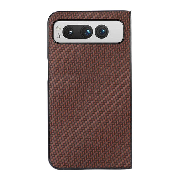 For Google Pixel Fold Carbon Fiber Texture Shockproof Phone Case(Brown) by buy2fix