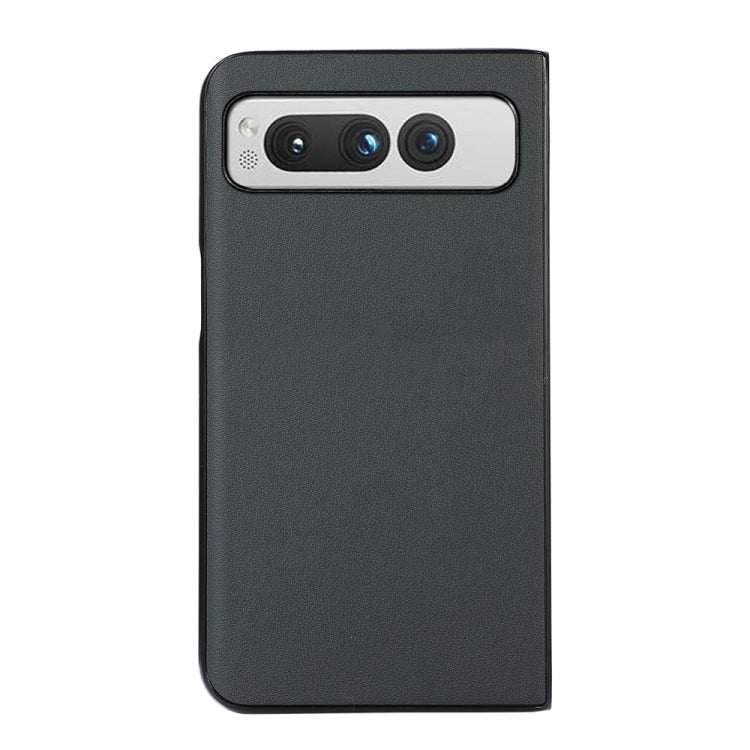For Google Pixel Fold Lambskin Texture Genuine Leather Phone Case(Green) by buy2fix