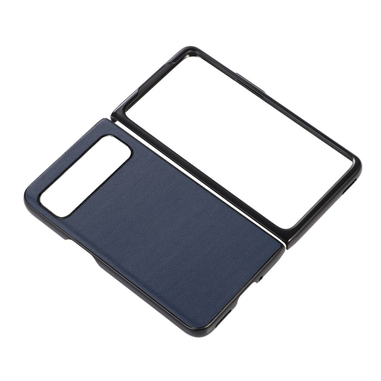 For Google Pixel Fold Lambskin Texture Genuine Leather Phone Case(Blue) by buy2fix