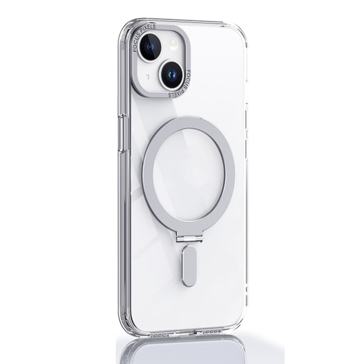 For iPhone 14 Skin Feel MagSafe Shockproof Protective Phone Case with Holder(White) by buy2fix