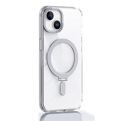 For iPhone 14 Skin Feel MagSafe Shockproof Protective Phone Case with Holder(White) by buy2fix