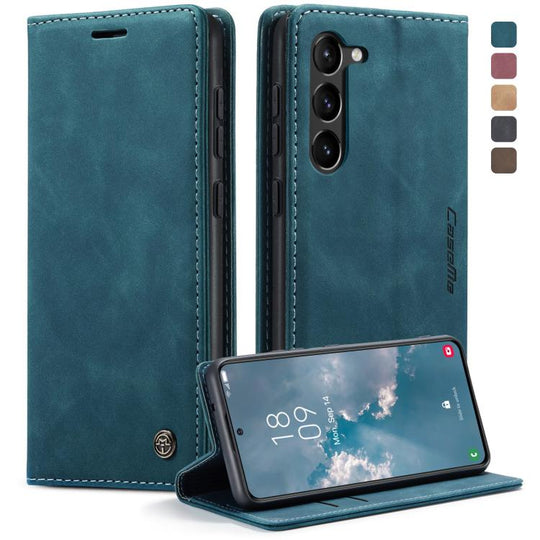 For Samsung Galaxy S23 5G CaseMe 013 Multifunctional Horizontal Flip Leather Phone Case(Blue)