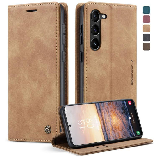 For Samsung Galaxy S23 5G CaseMe 013 Multifunctional Horizontal Flip Leather Phone Case(Brown)