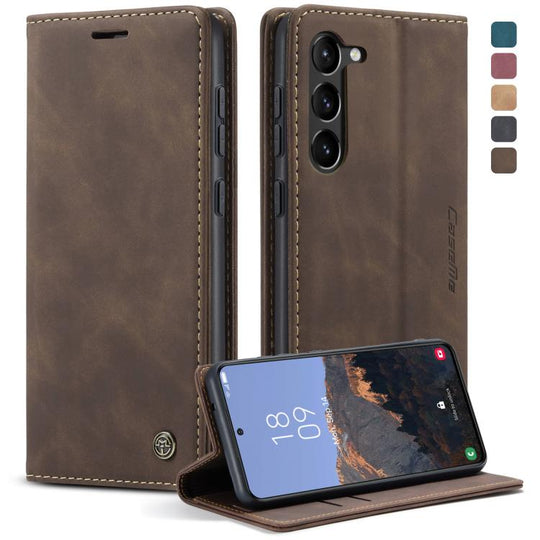 For Samsung Galaxy S23+ 5G CaseMe 013 Multifunctional Horizontal Flip Leather Phone Case(Coffee)