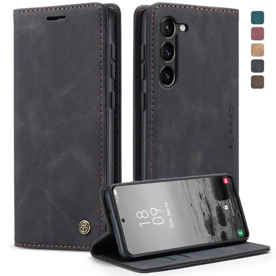 For Samsung Galaxy S23+ 5G CaseMe 013 Multifunctional Horizontal Flip Leather Phone Case(Black)