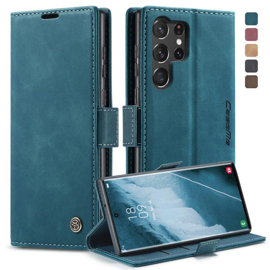 For Samsung Galaxy S23 Ultra 5G CaseMe 013 Multifunctional Horizontal Flip Leather Phone Case(Blue) - Galaxy S23 Ultra 5G Cases by CaseMe | Online Shopping UK | buy2fix