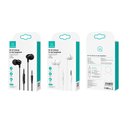 USAMS US-SJ594 EP-47 3.5mm In-Ear Wired Earphone, Length: 1.2m(White) - In Ear Wired Earphone by USAMS | Online Shopping UK | buy2fix