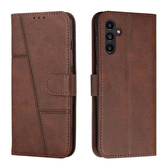 For Samsung Galaxy A54 5G Stitching Calf Texture Buckle Leather Phone Case(Brown)