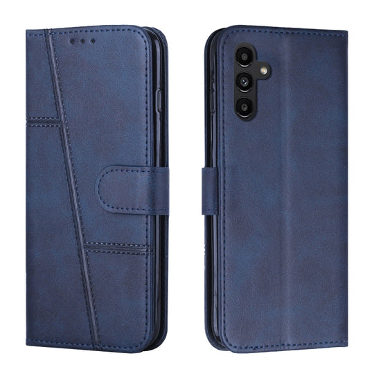 For Samsung Galaxy A54 5G Stitching Calf Texture Buckle Leather Phone Case(Blue)