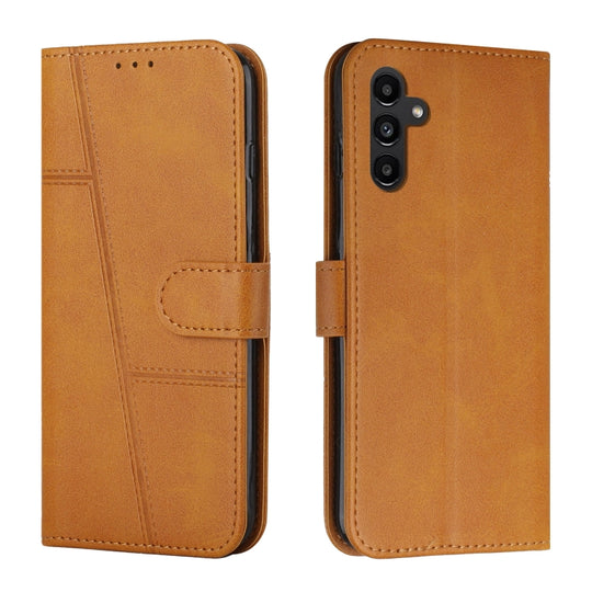 For Samsung Galaxy A54 5G Stitching Calf Texture Buckle Leather Phone Case(Yellow)