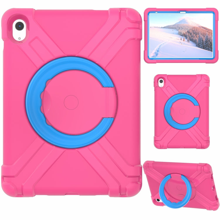 For iPad 2025 / 2022 EVA + PC Tablet Protective Case with 360 Rotating Bracket(Rose Red+Blue) - iPad 2025 / 2022 Cases by buy2fix | Online Shopping UK | buy2fix