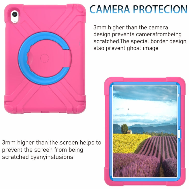 For iPad 2025 / 2022 EVA + PC Tablet Protective Case with 360 Rotating Bracket(Rose Red+Blue) - iPad 2025 / 2022 Cases by buy2fix | Online Shopping UK | buy2fix