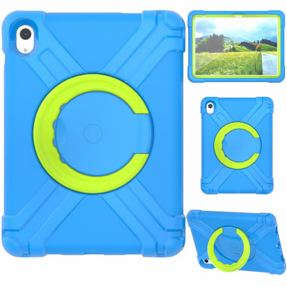 For iPad 2025 / 2022 EVA + PC Tablet Protective Case with 360 Rotating Bracket(Blue+Grass Green) - iPad 2025 / 2022 Cases by buy2fix | Online Shopping UK | buy2fix