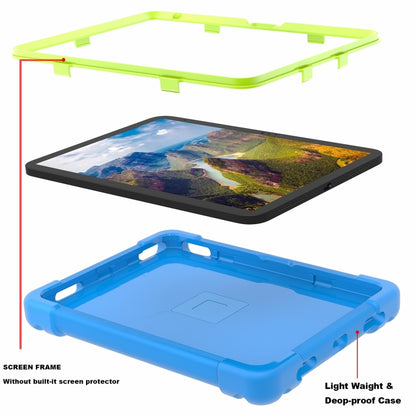 For iPad 2025 / 2022 EVA + PC Tablet Protective Case with 360 Rotating Bracket(Blue+Grass Green) - iPad 2025 / 2022 Cases by buy2fix | Online Shopping UK | buy2fix
