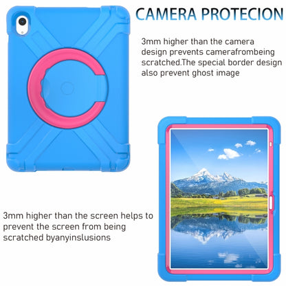 For iPad 2025 / 2022 EVA + PC Tablet Protective Case with 360 Rotating Bracket(Blue+Rose Red) - iPad 2025 / 2022 Cases by buy2fix | Online Shopping UK | buy2fix