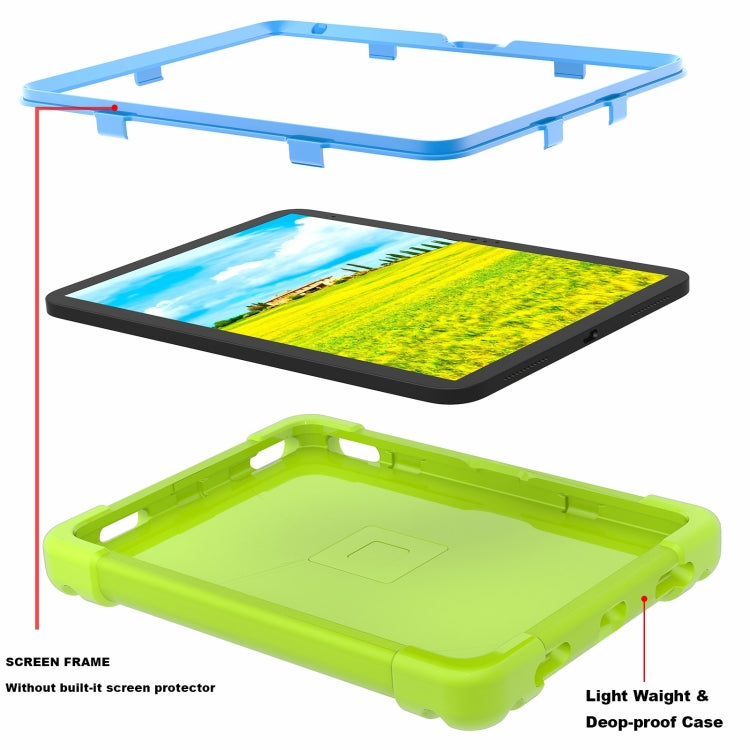 For iPad 2025 / 2022 EVA + PC Tablet Protective Case with 360 Rotating Bracket(Grass Green+Blue) - iPad 2025 / 2022 Cases by buy2fix | Online Shopping UK | buy2fix