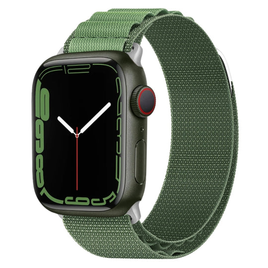 Nylon Loop Watch Band For Apple Watch Series 9&8&7 41mm / SE 3&SE 2&6&SE&5&4 40mm / 3&2&1 38mm(Army Green)