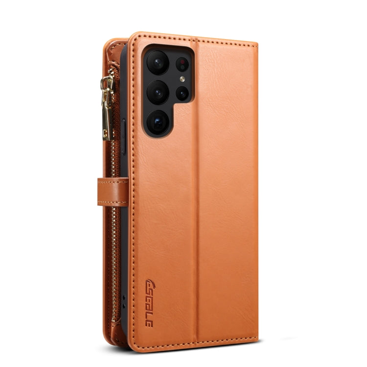 For Samsung Galaxy S23 Ultra 5G ESEBLE Star Series Lanyard Zipper Wallet RFID Leather Case(Brown) - Galaxy S23 Ultra 5G Cases by ESEBLE | Online Shopping UK | buy2fix