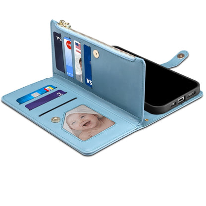 For Samsung Galaxy S23 Ultra 5G ESEBLE Star Series Lanyard Zipper Wallet RFID Leather Case(Blue) - Galaxy S23 Ultra 5G Cases by ESEBLE | Online Shopping UK | buy2fix