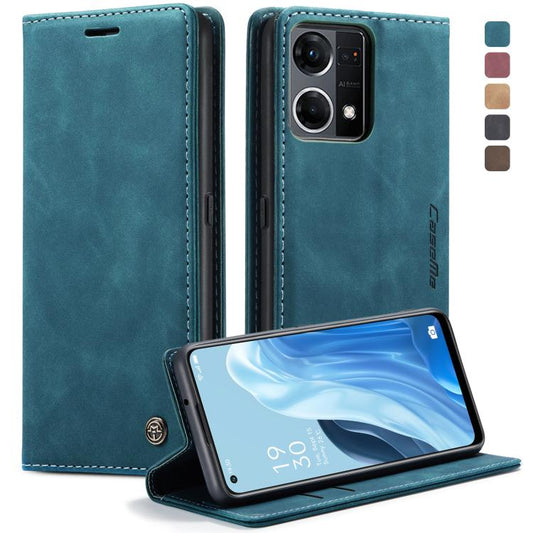 For OPPO Reno7 4G Indonesia/F21 Pro 4G/Reno8 4G CaseMe 013 Multifunctional Horizontal Flip Leather Phone Case(Blue) - OPPO Cases by CaseMe | Online Shopping UK | buy2fix
