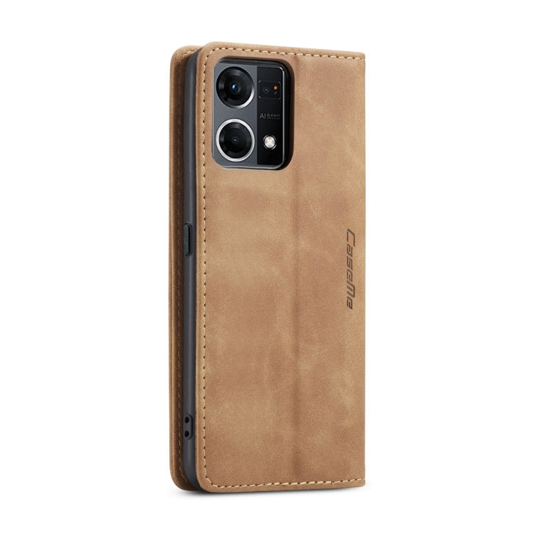 For OPPO Reno7 4G Indonesia/F21 Pro 4G/Reno8 4G CaseMe 013 Multifunctional Horizontal Flip Leather Phone Case(Brown) by CaseMe