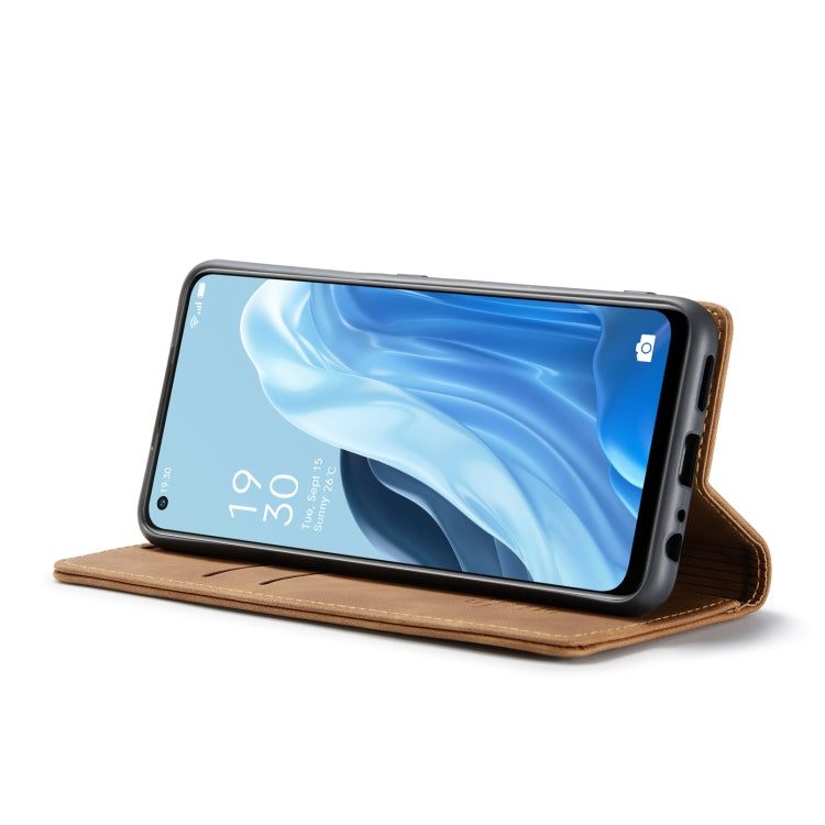 For OPPO Reno7 4G Indonesia/F21 Pro 4G/Reno8 4G CaseMe 013 Multifunctional Horizontal Flip Leather Phone Case(Brown) by CaseMe