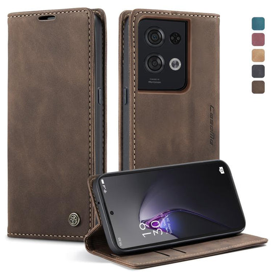 For OPPO Reno8 Pro 5G Global CaseMe 013 Multifunctional Horizontal Flip Leather Phone Case(Coffee) - OPPO Cases by CaseMe | Online Shopping UK | buy2fix