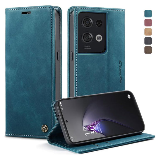 For OPPO Reno8 Pro 5G Global CaseMe 013 Multifunctional Horizontal Flip Leather Phone Case(Blue) - OPPO Cases by CaseMe | Online Shopping UK | buy2fix