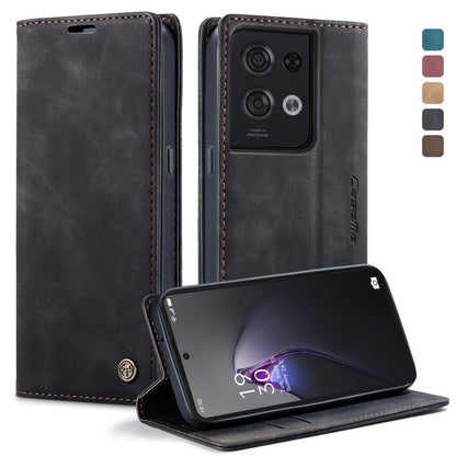 For OPPO Reno8 Pro 5G Global CaseMe 013 Multifunctional Horizontal Flip Leather Phone Case(Black) - OPPO Cases by CaseMe | Online Shopping UK | buy2fix