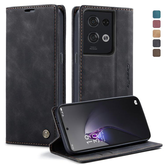 For OPPO Reno8 Pro 5G Global CaseMe 013 Multifunctional Horizontal Flip Leather Phone Case(Black) - OPPO Cases by CaseMe | Online Shopping UK | buy2fix