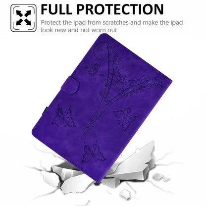 For Samsung Galaxy Tab A8 10.5 2021 X205 Tower Embossed Leather Smart Tablet Case(Purple) - Other Galaxy Tab PC by buy2fix | Online Shopping UK | buy2fix