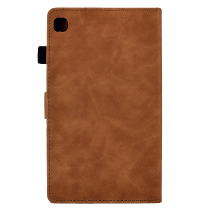 For Samsung Galaxy Tab S6 Lite P610 Tower Embossed Leather Smart Tablet Case(Brown) by buy2fix