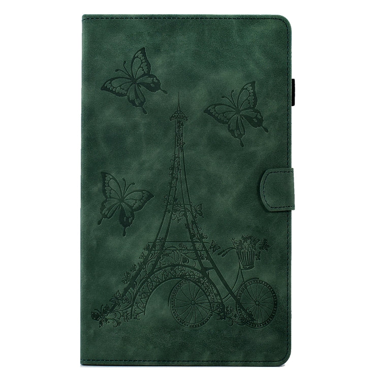 For Samsung Galaxy Tab S6 Lite P610 Tower Embossed Leather Smart Tablet Case(Green) - Tab S6 Lite P610 / P615 by buy2fix | Online Shopping UK | buy2fix