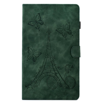 For Samsung Galaxy Tab S6 Lite P610 Tower Embossed Leather Smart Tablet Case(Green) - Tab S6 Lite P610 / P615 by buy2fix | Online Shopping UK | buy2fix